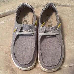 Hey Dude Women's Gray Flats with Yellow Details